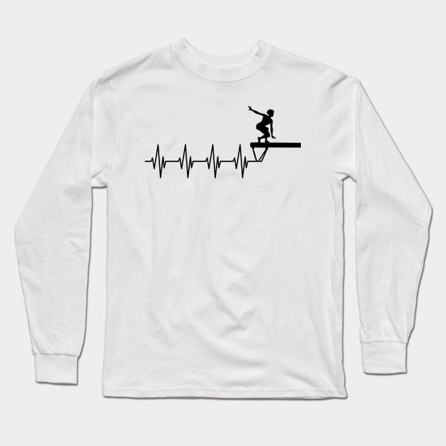 Gymnast Heartbeat Long Sleeve T-Shirt by KC Happy Shop